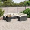 VidaXL Garden Lounge Set with Cushions 10 Pcs, Patio Sofas, Patio Furniture Set, Outdoor Furniture, Black 3271476