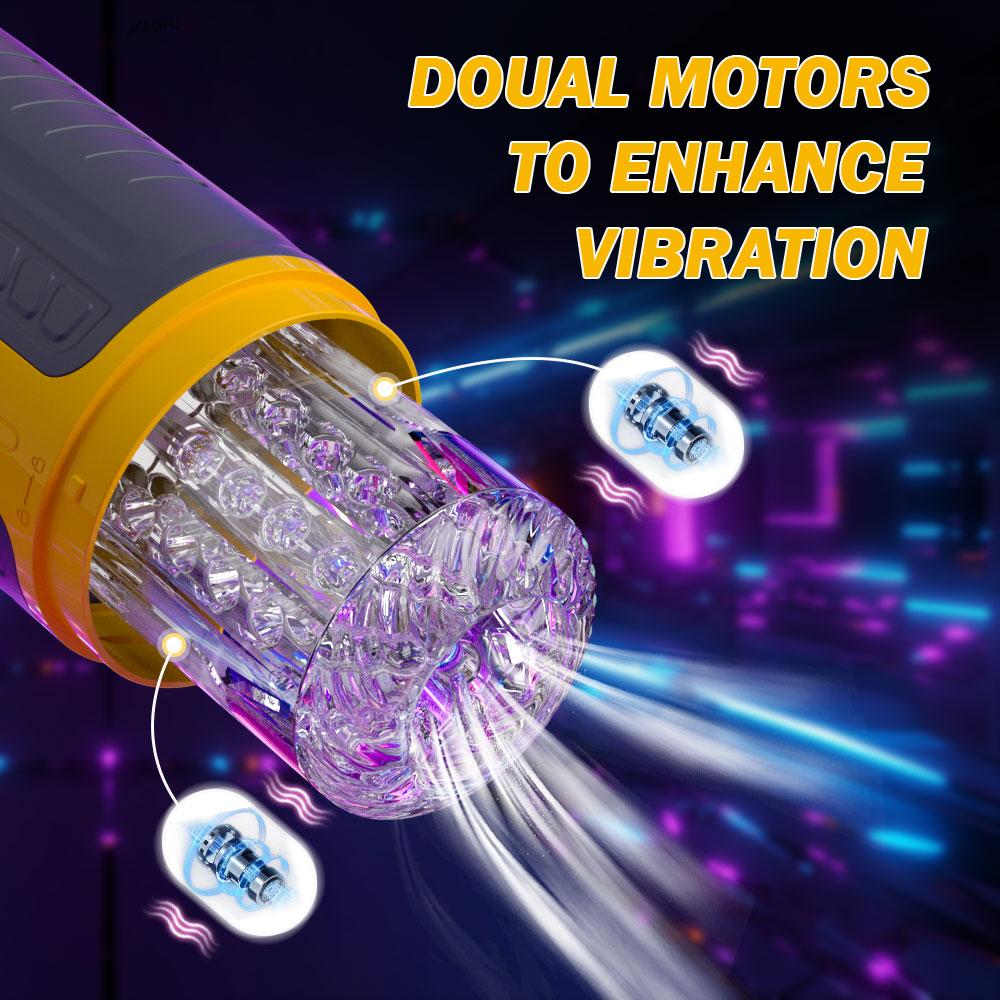 Nový automatický mužský masturbátor 7 Vibration 7 Rotation 7 Thrus Pánský masturbační pohár LCD digitální simulace Orální sex Mužský masturbátor 18+