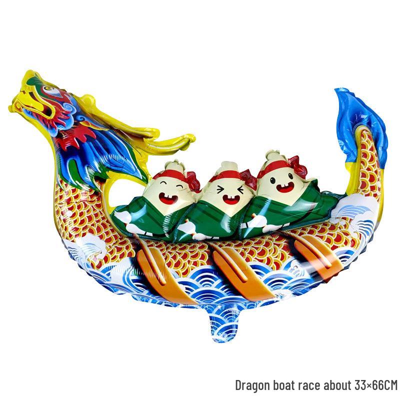Dragon Boat & Mid-Autumn Festival Decorations: Zongzi Mooncake Balloons & Pull Flag Ornaments