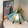 Home Garden LED Pendant Light Fixture Wood Copper Glass Lampshade Vintage Edison Bulb Hanging Lamp Restaurant Ceiling Chandelier