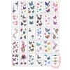 30 Sheets 3D Butterfly Flower English Pattern Temporary Tattoo Sticker,Small Size Body Arm Shoulder Wrist Fake Tattoo Sticker