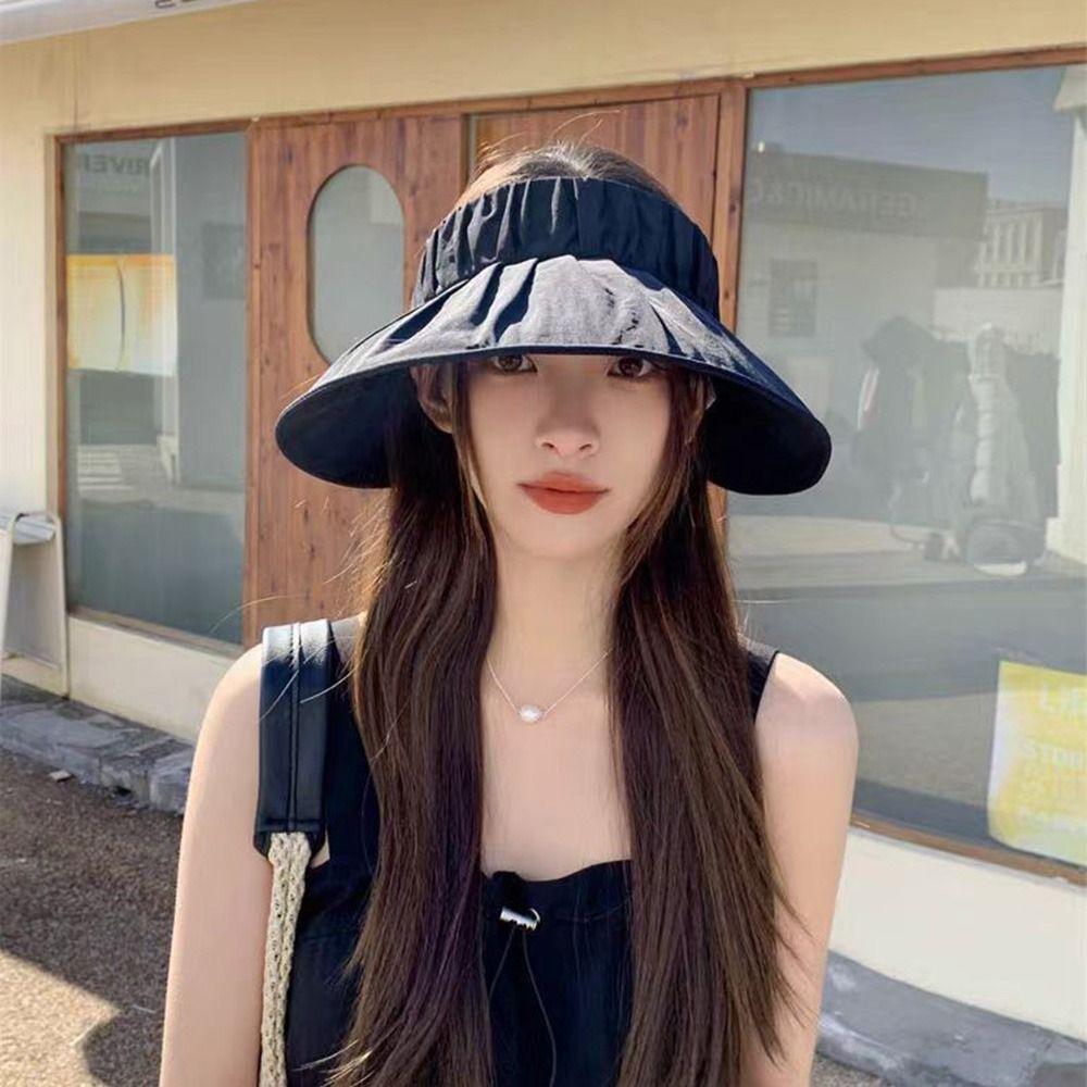 

Wide Brim Women Sun Hat Adjustable Shell Sunshade Hats Simple Visor Hat Summer