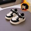 Autumn and winter baby sports shoes fleece warm new boys and girls board shoes two cotton warm versatile girls shoes