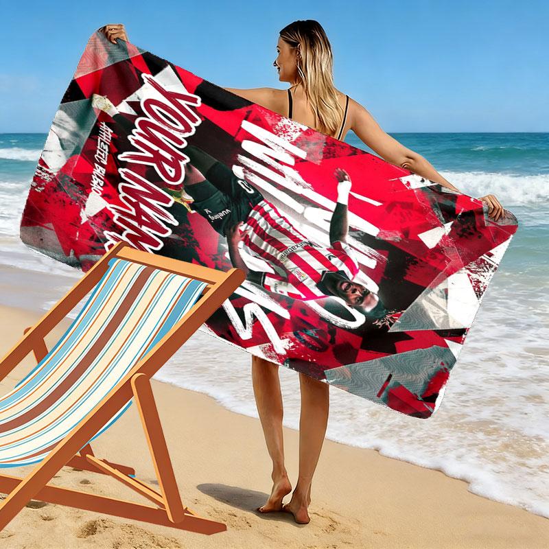 Custom Athletic Bilbao Print Beach Towel, Large Soft Quick Dry Towel for Beach Camping Swimming