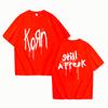Korn Music Concert Rock Band World Tour Pure Cotton T-shirt Personalized Street Versatile 2025 Summer Fashion T-shirt