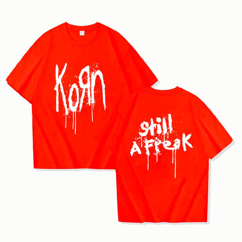 Korn Music Concert Rock Band World Tour Pure Cotton T-shirt Personalized Street Versatile 2025 Summer Fashion T-shirt