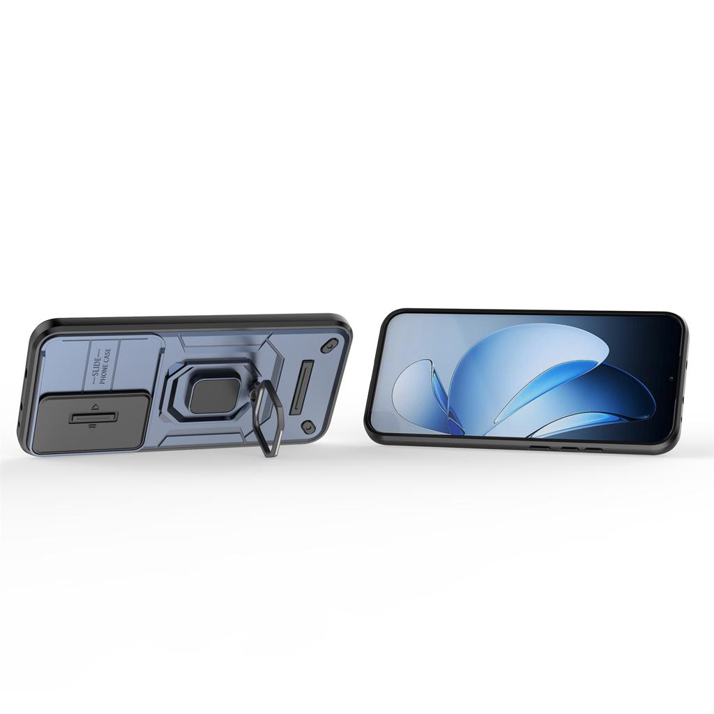 For Oppo Reno13 5G (Global) Case PC+TPU Kickstand Phone Protector with Lens Cover