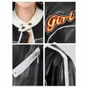 European And American Pu Women'S Leather Jacket, Locomotive Jacket, Spice Girl Style Short Contrasting Color Splicing Leather Top