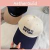 Blocked Fashion Color Baseball Cap With Letter Embroidery Design For Daily Wear