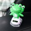 Car Dashboard Decoration Shaking Head Frog Solar Powered Dancing Frog Auto Interior Ornaments Car Swinging Head Frogs Decor