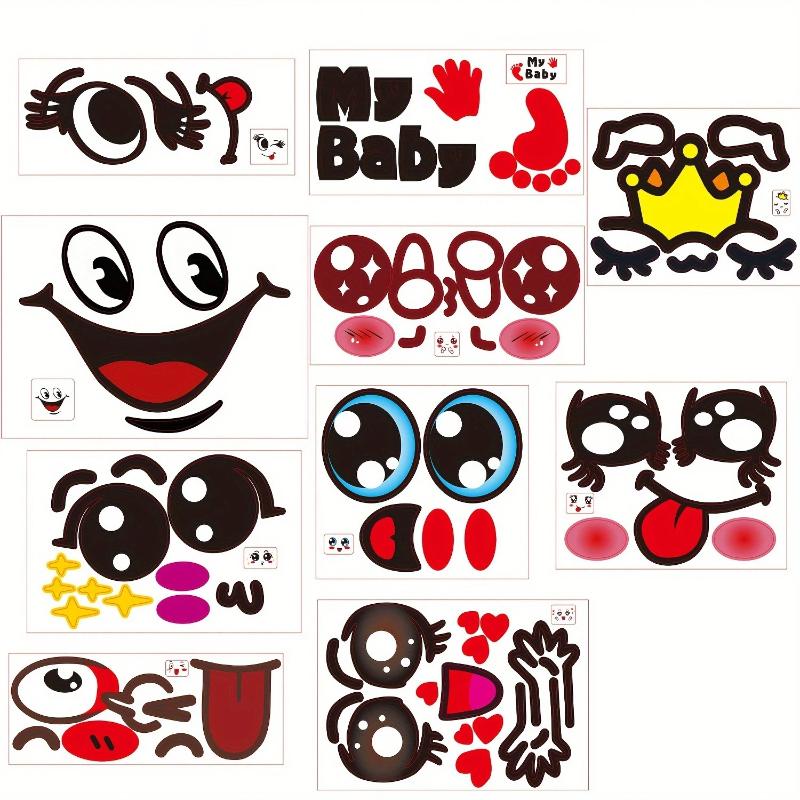 9Pcs Pregnancy Belly Stickers Photographs Props Funny Facial Expressions Decals Memorable Keepsakes Mum Maternity Accessories