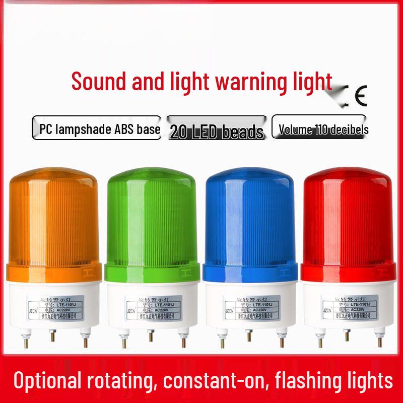LTE-1101J LED Rotating Strobe Light with Alarm, 220/12V
