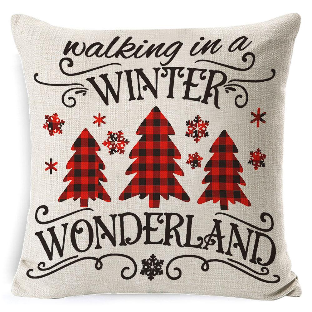 Home Furnishings Christmas Pillow Cover Nordic Plaid Linen Cushion Cover Sofa Cushion Cover