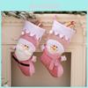Adorable Nordic Style Pink Santa Snowman Christmas Stocking Gift Bag For Festive Decor