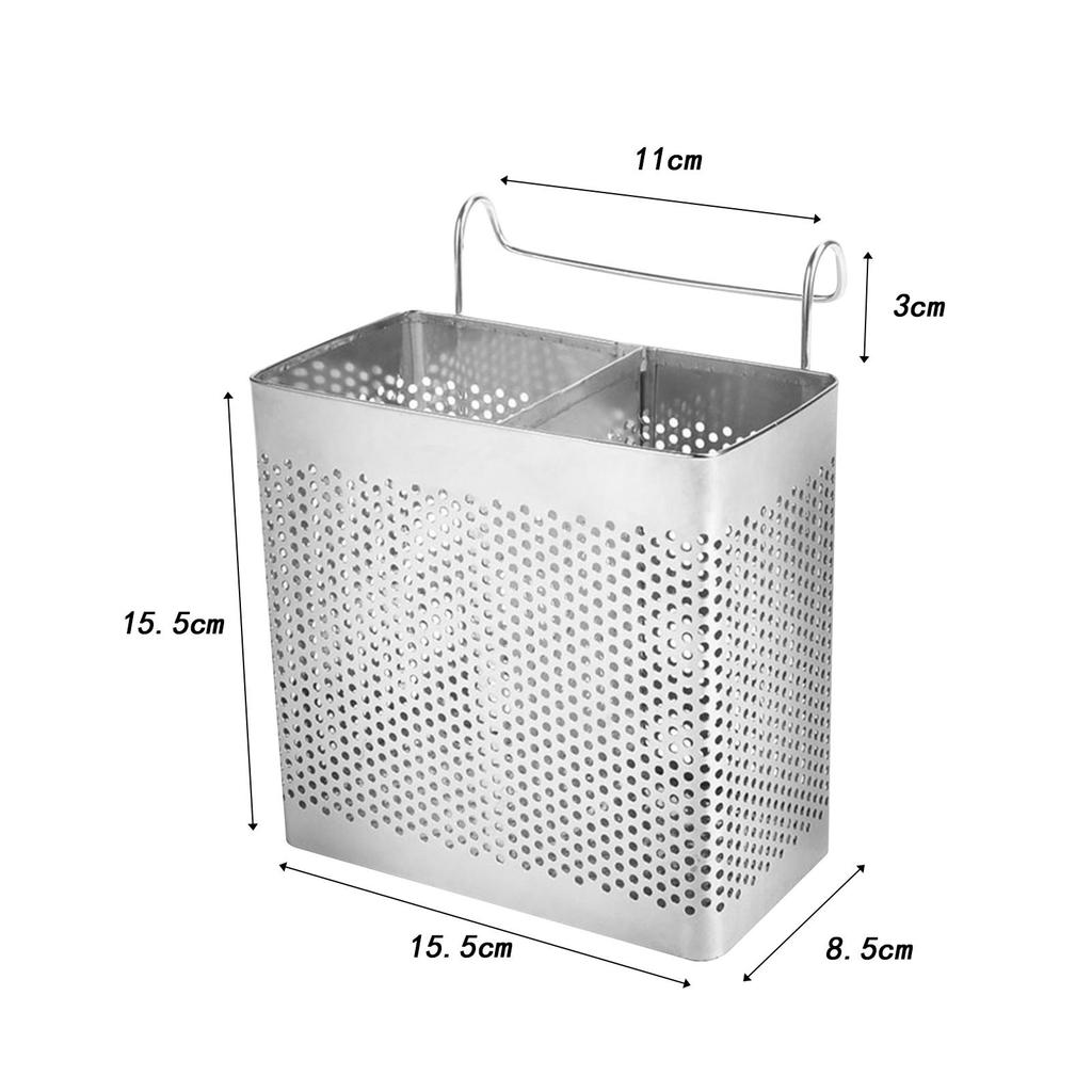 Restaurangbestickhållare i rostfritt stål, påfyllningsbar ätpinnskorg för butik, lägenhet, badrum, matsal, födelsedagspresenter