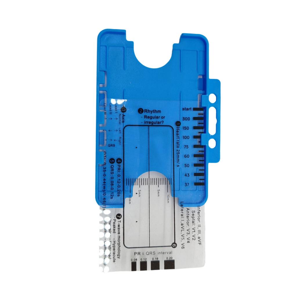 ECG 7 Step Ruler Card Portable Pocket ECG Interpretation Tool 7 Step Ruler Card Device for Quick & Accurate Measurements