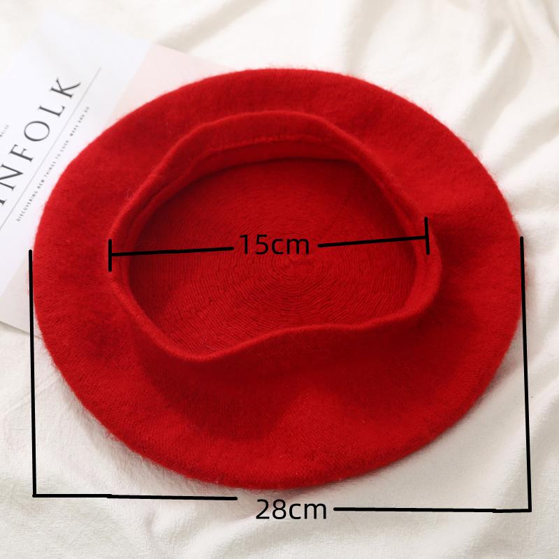 Women Wool Berets French Artist Style Warm Winter Beanie Hat Retro Plain Beret Solid Color Elegant Lady All Matched Autumn Caps
