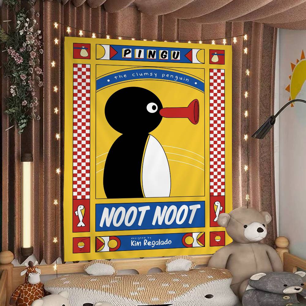 Cartoon Niedlich PPingu Pinguin Bunte Wandteppich Wandbehang Böhmische Wandteppiche Mandala Wandbehang Tücher