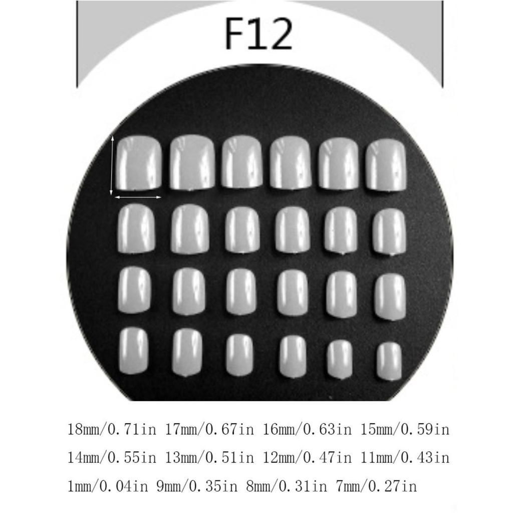 Buy CCVV Short Square 24 Pieces Solid Color Fake Nail Patches