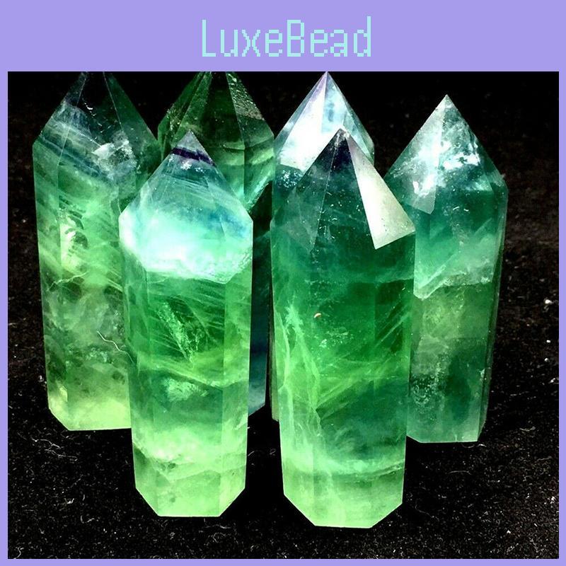 Radiant Natural Green Fluorite Quartz Crystal Point Hexagonal Wand For Healing And Reiki