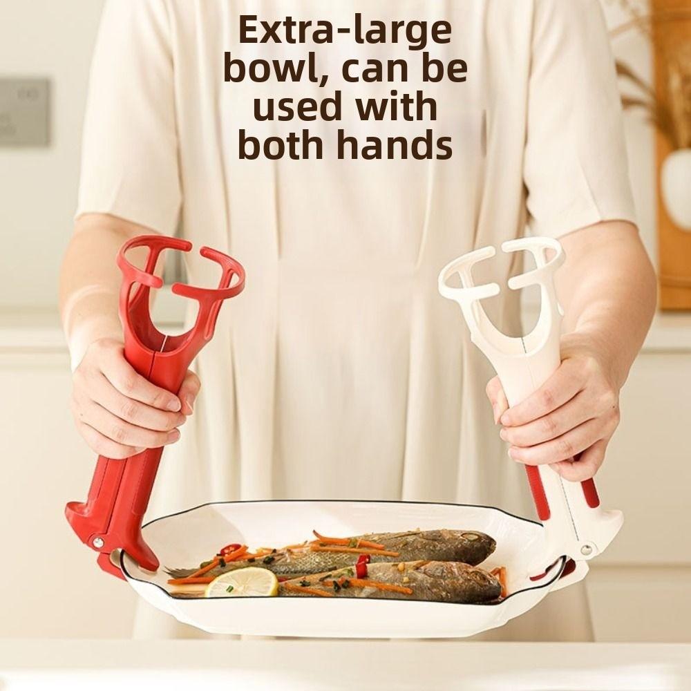 2in1 Anti Scalding Clip Non-Slip Hot Bowl Gripper Retriever Tong Bowls Tong  Frying Pans
