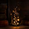 Halloween Party Props Witch Lamp, Light Up Figurine with Broom And Lantern, Gothic Resin Table Decor Spooky Night for Tabletop Indoor Home Mysterious