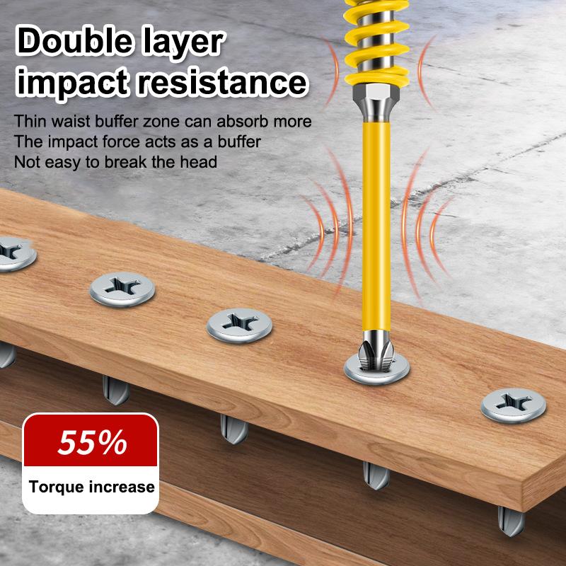 2Pcs 65/70/90/150Mm Anti-Slip Magnetic Phillips Bit With Spring Magnetic Screwdriver Bits Ph2 Driver Screw 1/4'' Hex Shank Drill