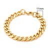 Mens Simple 3-11mm Stainless Steel Gold Plated Dainty Curb Cuban Link Chain Bracelets for Women Stacking Jewelry