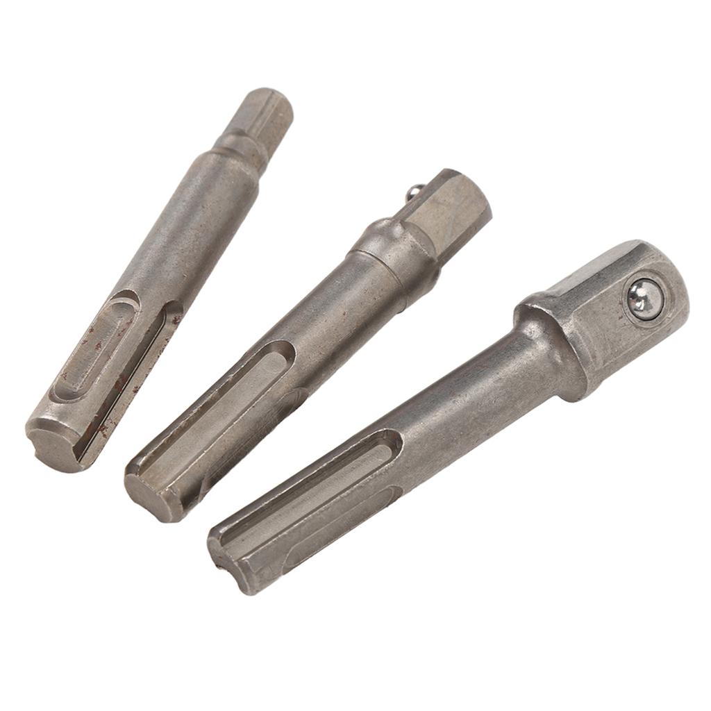 3Pcs Set Impact Drill Bits SDS PLUS Socket Adapter Converter 1 4 3 8 1 2