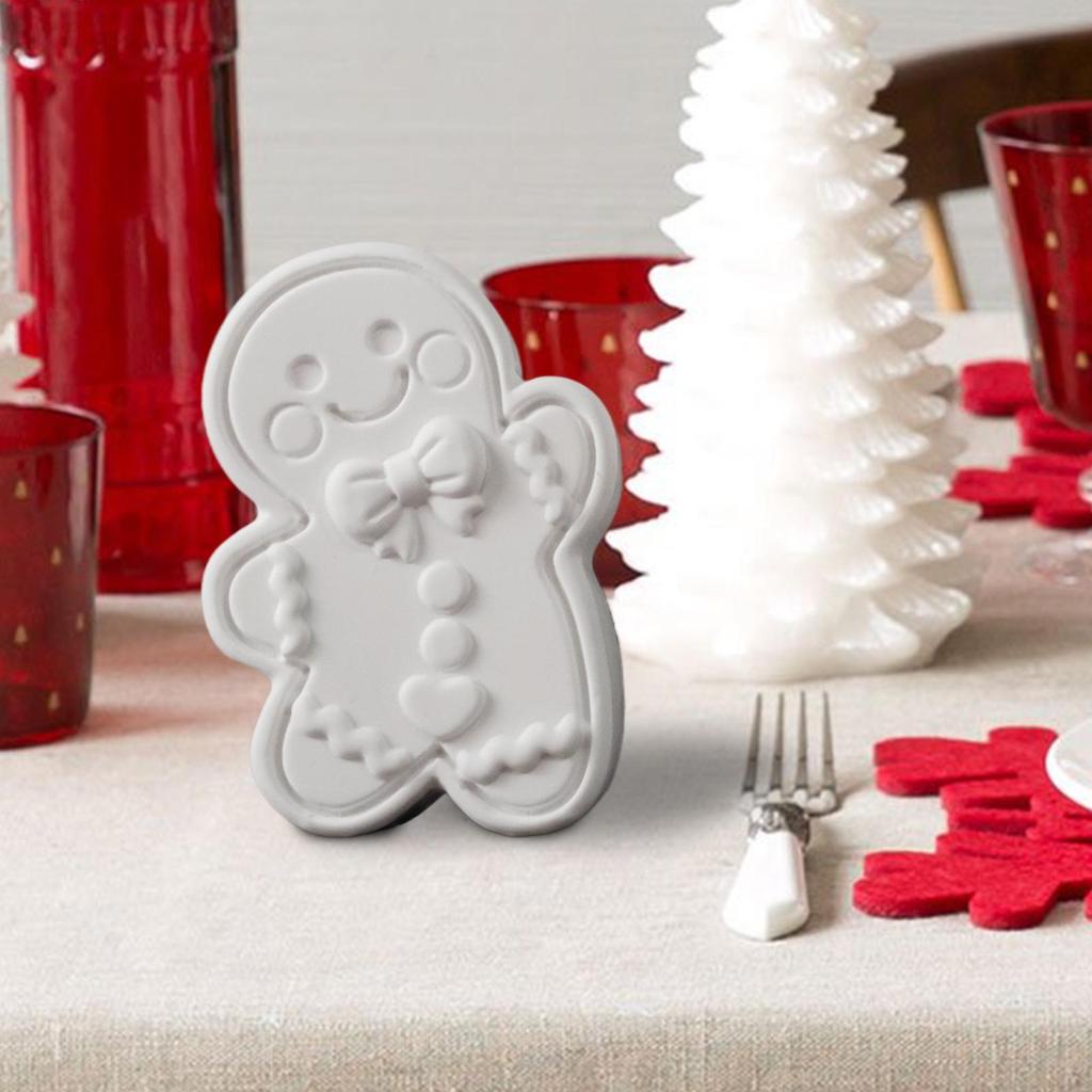 Christmas gingerbread man silicone molds DIY Cement Gypsum Mould Craft Supplies Christmas Decoration for Beginner