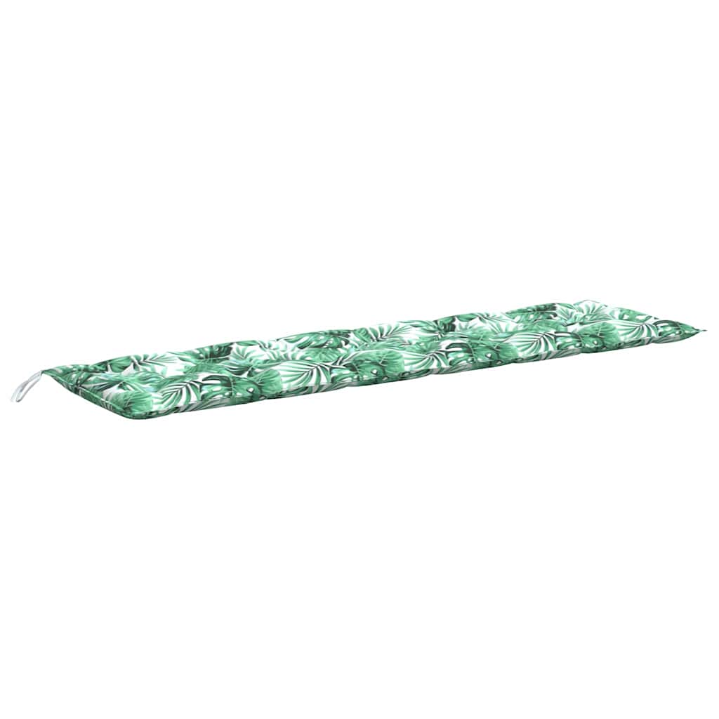 Garden Bench Cushion with Leaf Pattern 200 x 50 x 7 cm Oxford Fabric