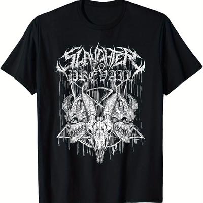 Slaughter To Prevail T-Shirt Graficzny Koszulka z Krótkim Rękawem Unisex Męska Damska Lato Męska Koszulka Czarna Casualowa Okrągły Dekolt Bawełniana Koszulka