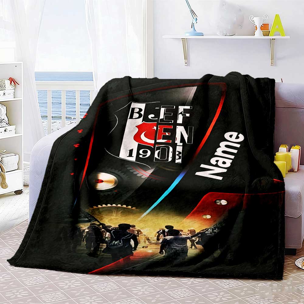 Ikta Crest Legacy Customize Your Name Blanket Throw Customizable Blanket Soft Warm Cozy Perfect for Office Chair Chair Office Bedding for All Occasion
