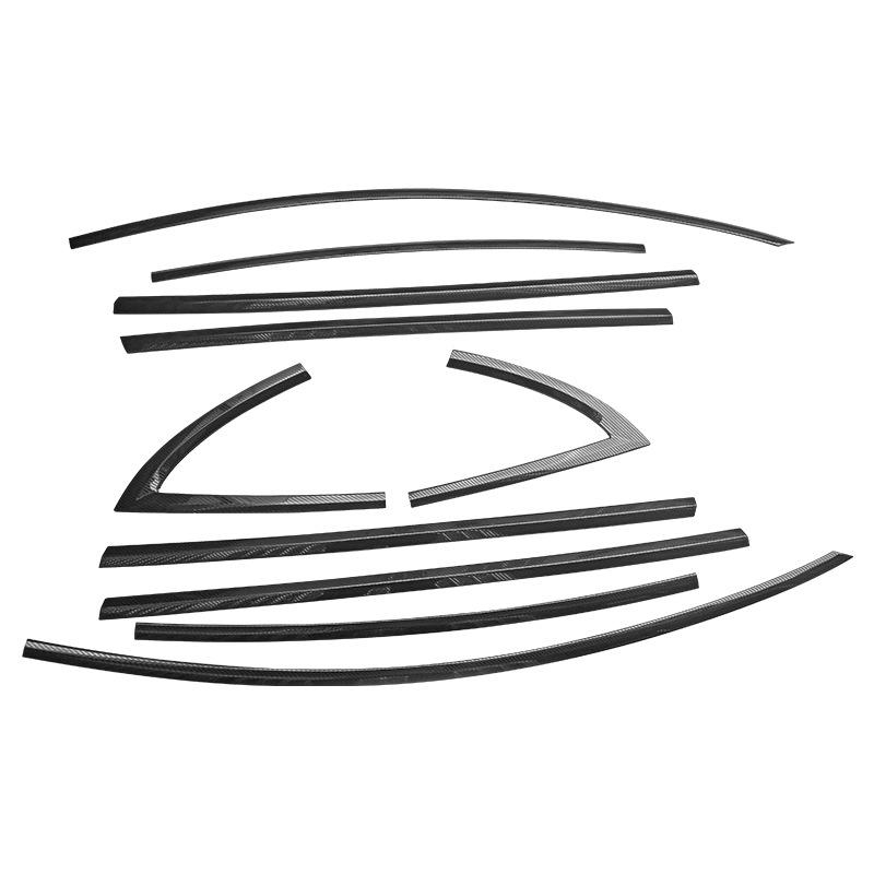 For Tesla Model 3 2017-2024 Accessories Stainless Steel Door Trim Cover Exterior Moulding Decoration Carbon Fiber Sticker Trim