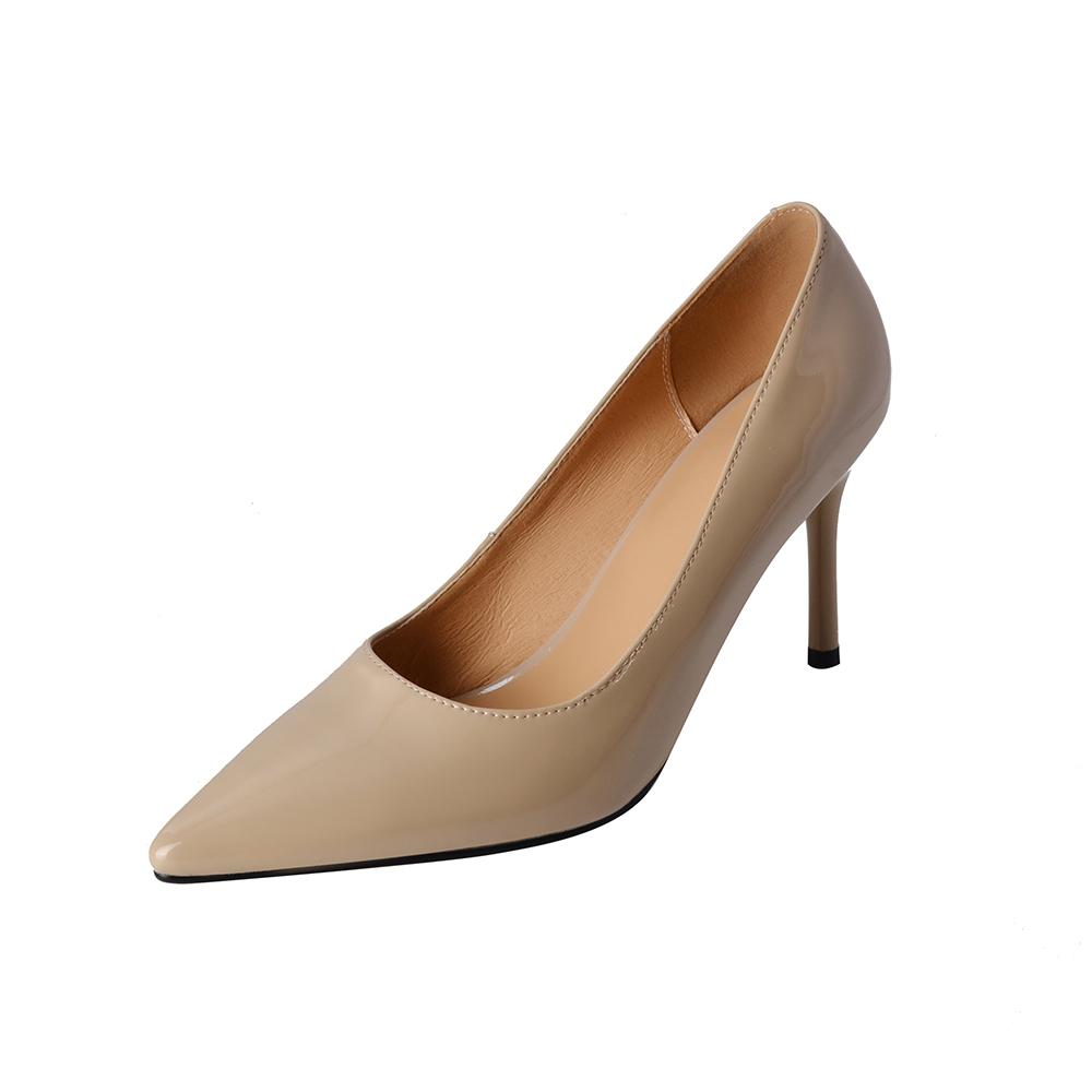 

Туфли женские из натуральной кожи абрикосово-розового цвета на высоком каблуке-шпильке, размер Small Big 31 47 39 абрикосовый