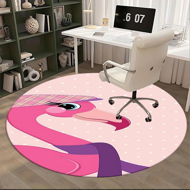 Flamingo Chair Mat   Round Carpet for Home Decor, Office Use, Living Room, Bedroom, Gift Idea0118b