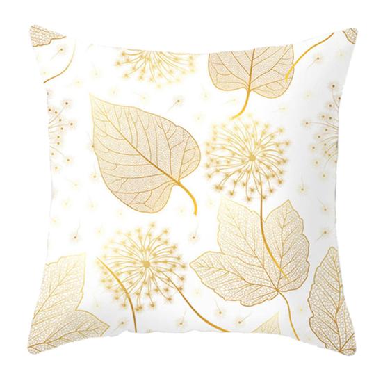 

Pillow Case Golden Leaf Pattern Tear Resistant Soft Fashion Super Pillowcase for Living Room L