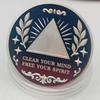 Freemason Eye Brothers, Gold-plated Color Printed Commemorative Medal, Decoration, 35mm, Plaything, Coin, Commemorative Coin, Gift
