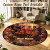 Round Rug Custom NameDragon Ball Pattern Non Slip Carpet Home Floor Decor