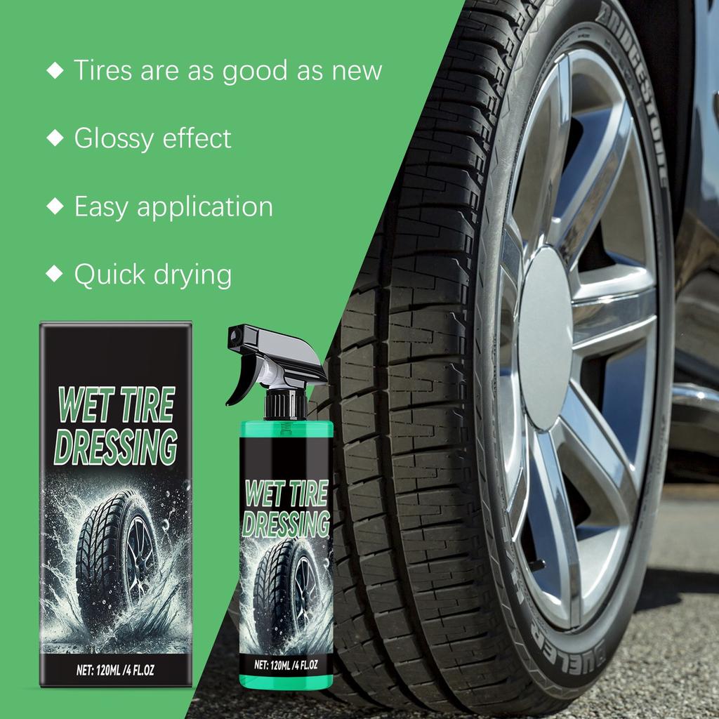 Car Tire Gloss Spray Car Tire Decontamination Polishing Maintenance Brightening Liquid Coating Agent 120ml