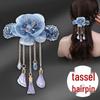 Acrylic Butterfly Tassel Hair Clip - Retro Flower Top & Ponytail Spring Clip