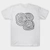 Men Black Print T-shirt Newgrange Ireland Celtic Spiral Irish Line Drawing No-Cut Transfer Paper Print Cotton Tshirt