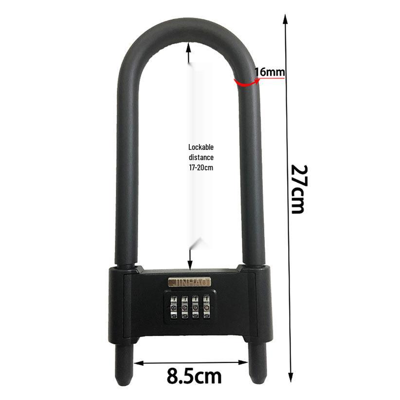 Shear & Pry-Resistant U-Shaped Glass Door Password Lock