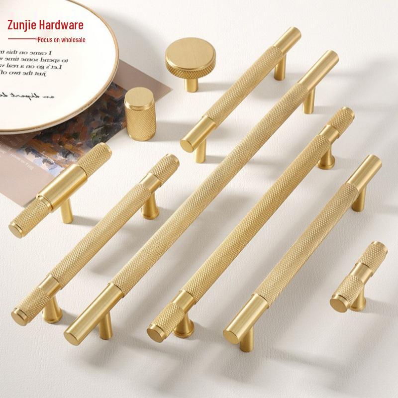 American Style Brass Wardrobe & Cabinet Door Handle - Retro French Copper Design