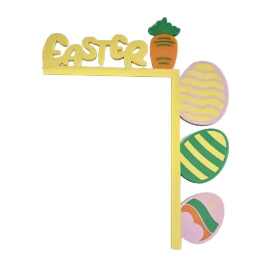 

Украшение на уголок двери в виде пасхального кролика, деревенский деревенский цветной кроличий глаз, яйцо, морковь, кроличьи уши, дверная рама, знак, украшение на край передней двери E