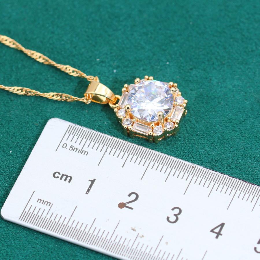 Klassisches neues Schmuckset, Atmosphäre voller Diamanten, Damen-Set, Schmuck, Ohrringe, Ring, Goldschmuck