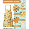 Lictin 2 Pack Kids Apron Girls Boys for Cooking, Waterproof Art Apron with Pockets for Kids Painting Cooking Baking
