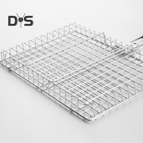 Koszyk do grillowania ryb i warzyw ze stali nierdzewnej, przenośny składany grill, stojak do grillowania na kempingu, do ryb i warzyw, krewetek