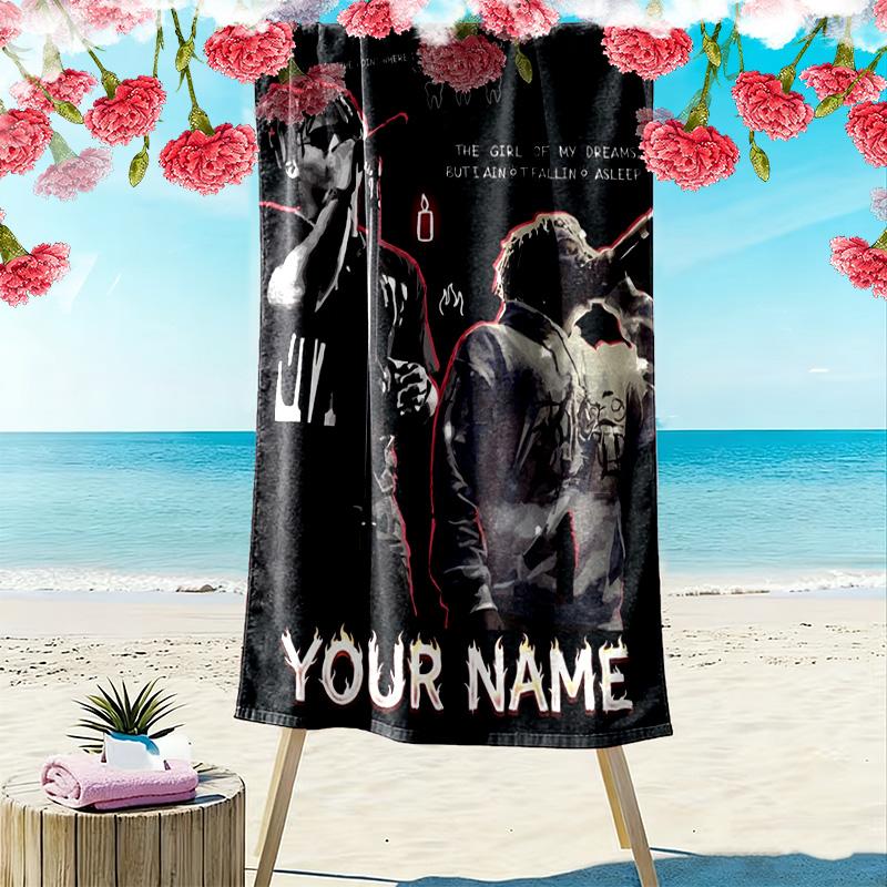 Name Custom 999 rapper Print Beach Towel, Large Soft Quick Dry Towel for Beach Camping Swimming