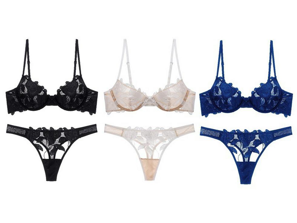 French Lace Spicy Lingerie Set: Breathable Mesh, Ultra-Thin Underwire Push-Up Bra